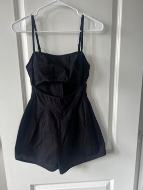 Black ASOS Cutout Romper with Spaghetti Straps